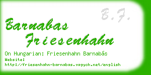 barnabas friesenhahn business card